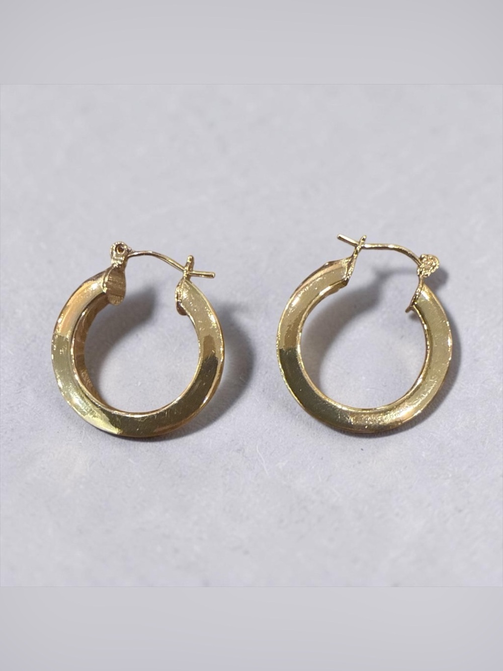 Classic Polished Gold Tone Hoop Earrings